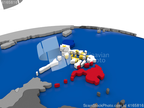 Image of Philippines on 3D globe