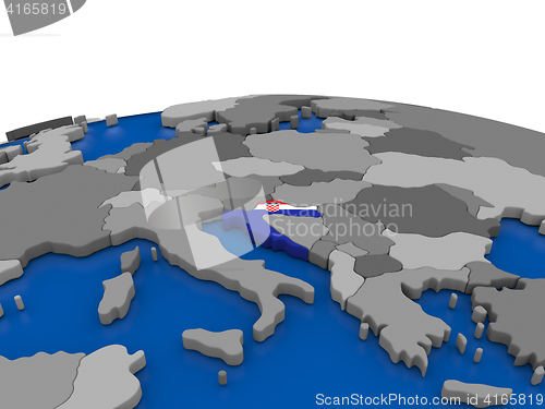 Image of Croatia on 3D globe