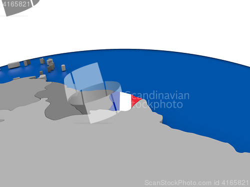 Image of French Guiana on 3D globe