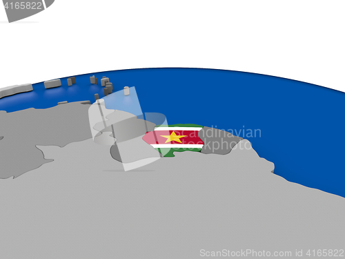 Image of Suriname on 3D globe