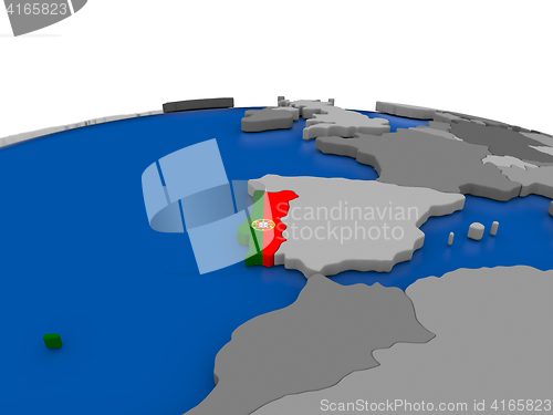 Image of Portugal on 3D globe