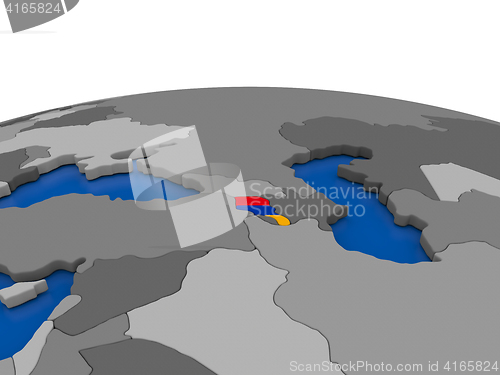Image of Armenia on 3D globe