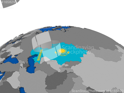Image of Kazakhstan on 3D globe