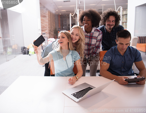Image of Multiethnic startup business team on meeting