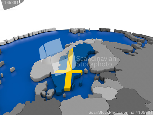 Image of Sweden on 3D globe