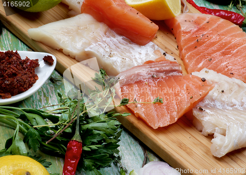 Image of Raw Fish and Spices