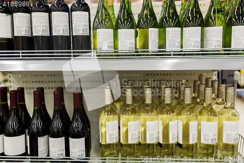 Image of close up of bottles at liquor store