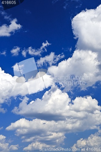 Image of Blue sky with white clouds