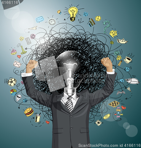 Image of Vector Businessman With Hands Up