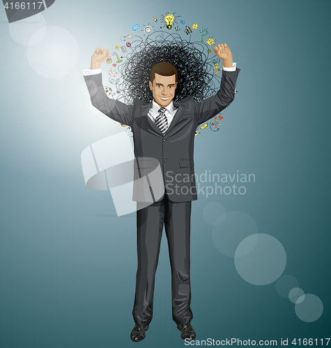 Image of Vector Businessman With Hands Up