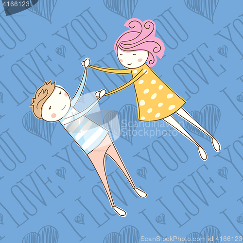 Image of Vector Seamless Card With Couple 01 [Converted]