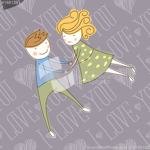 Image of Vector Seamless Card With Couple 04 [Converted]