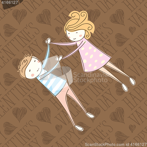 Image of Vector Seamless Card With Couple 05 [Converted]