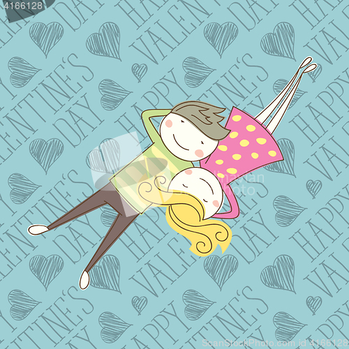 Image of Vector Seamless Card With Couple 06 [Converted]