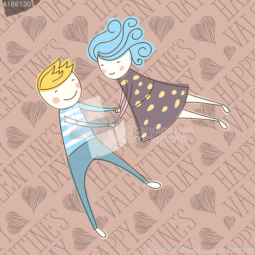 Image of Vector Seamless Card With Couple 08 [Converted]