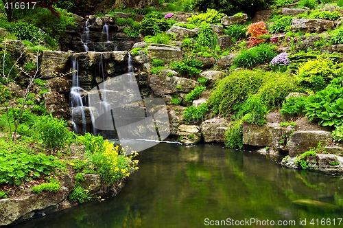 Image of Cascading waterfall and pond
