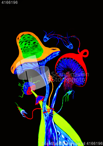 Image of Psychedelic Art  By Fluorescent Paint