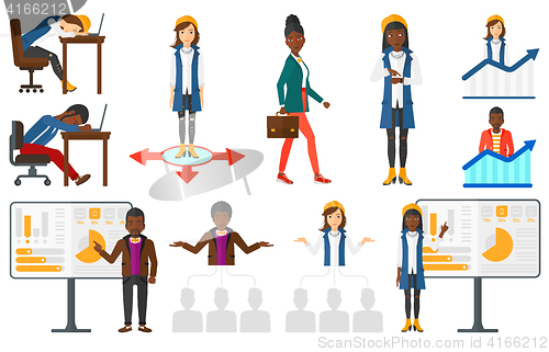 Image of Vector set of illustrations with business people.