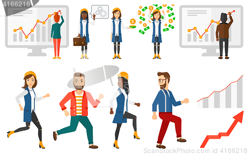 Image of Vector set of illustrations with business people.