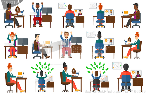 Image of Vector set of illustrations with business people.