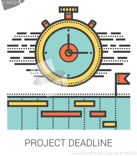 Image of Project deadline line infographic.