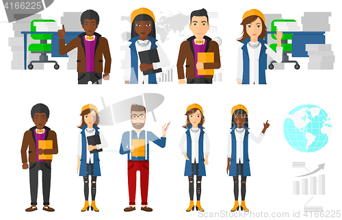Image of Vector set of illustrations with business people.