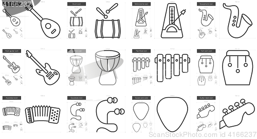 Image of Music line icon set.