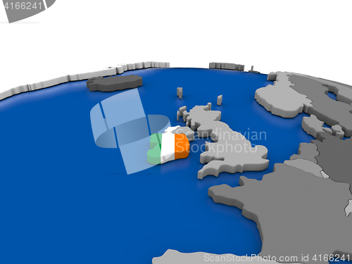 Image of Ireland on 3D globe