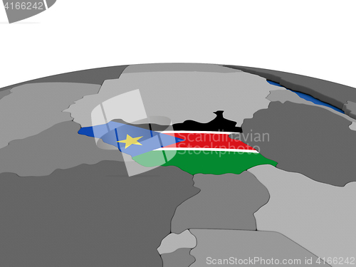 Image of South Sudan on 3D globe