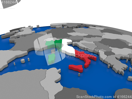 Image of Italy on 3D globe