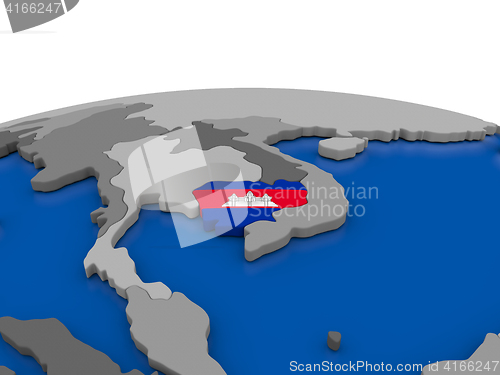 Image of Cambodia on 3D globe