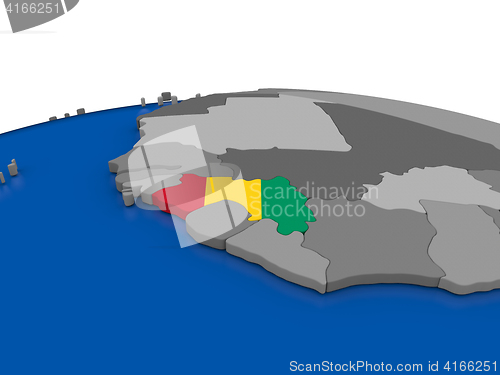 Image of Guinea on 3D globe