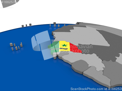 Image of Senegal on 3D globe