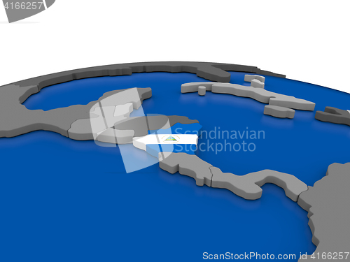 Image of Nicaragua on 3D globe