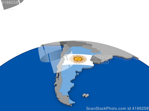 Image of Argentina on 3D globe