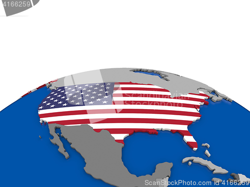 Image of USA on 3D globe