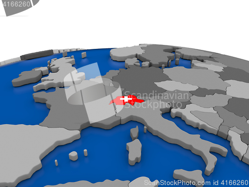 Image of Switzerland on 3D globe