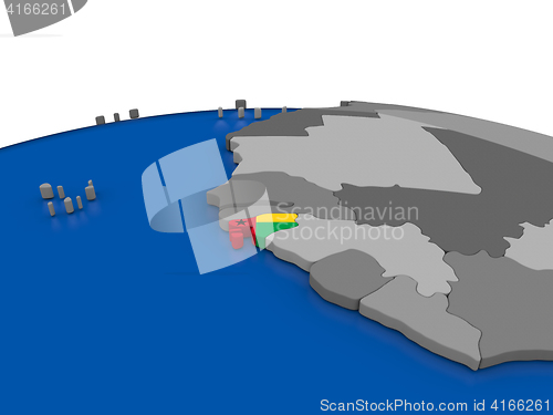 Image of Guinea-Bissau on 3D globe