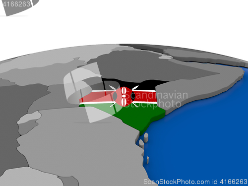 Image of Kenya on 3D globe