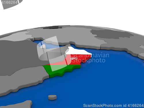 Image of Oman on 3D globe