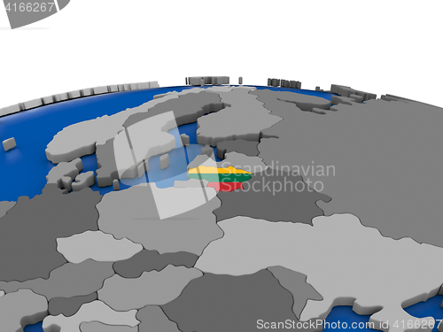 Image of Lithuania on 3D globe