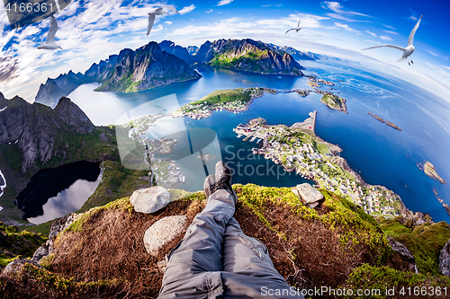 Image of Lofoten archipelago Fisheye lens.