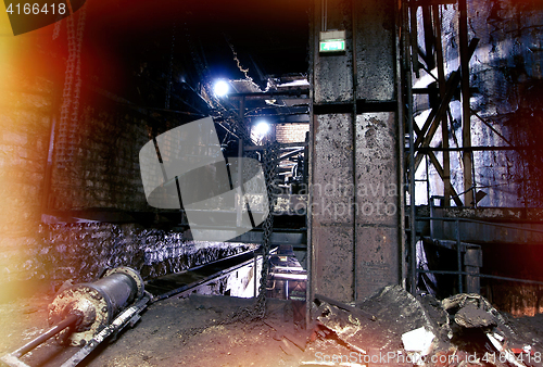 Image of Old creepy, dark, decaying, destructive, dirty factory