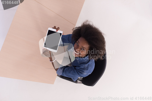 Image of top view of informal african american Businesswoman