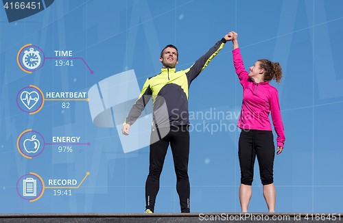 Image of Happy fitness runner couple