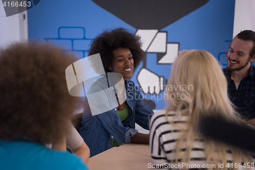 Image of Multiethnic startup business team on meeting