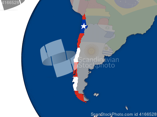 Image of Chile with national flag