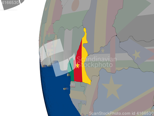 Image of Cameroon with national flag