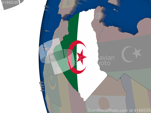 Image of Algeria with national flag