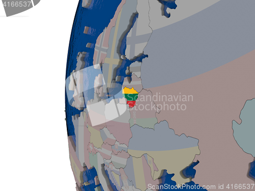 Image of Lithuania with national flag